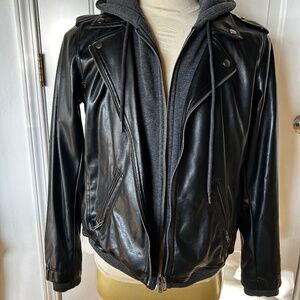 Torrid Faux Leather Moto Jacket with Hood *Size 00